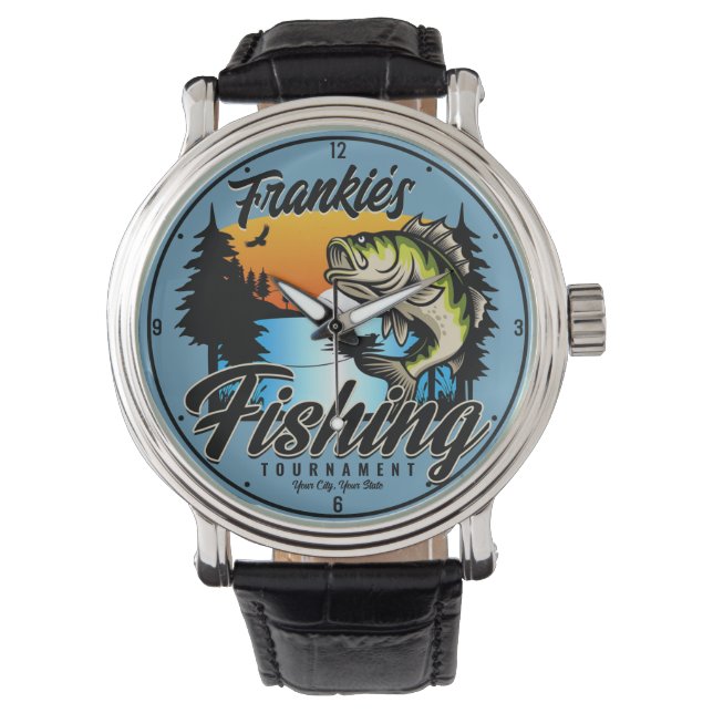 Reloj De Pulsera Trucha de pescador de pesca personalizada (Anverso)