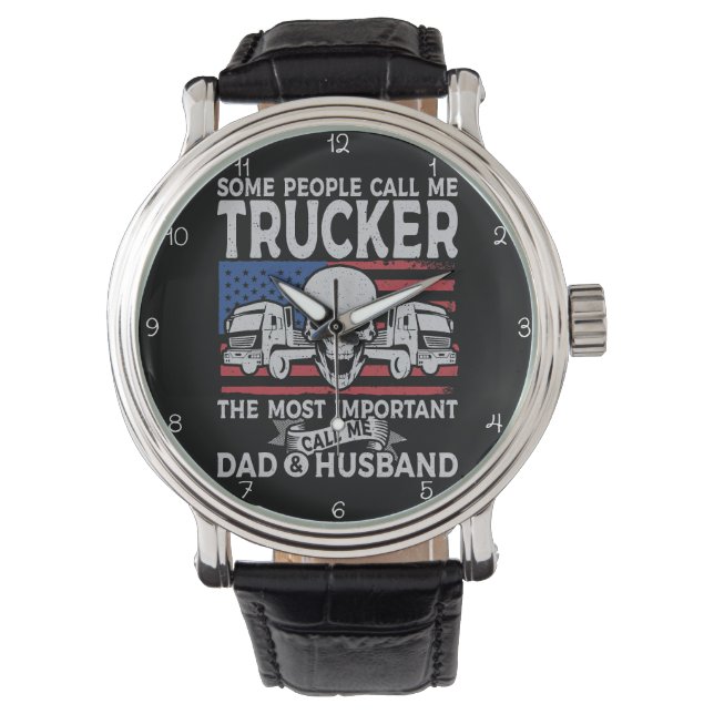 Reloj De Pulsera Trucker, Dad, Husband, American Skull (Anverso)