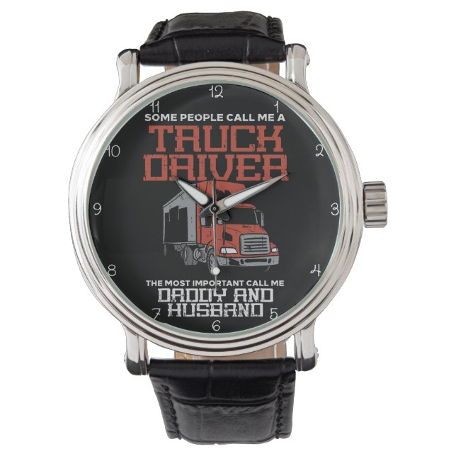 Reloj De Pulsera Trucker: Daddy and Husband My World (Anverso)