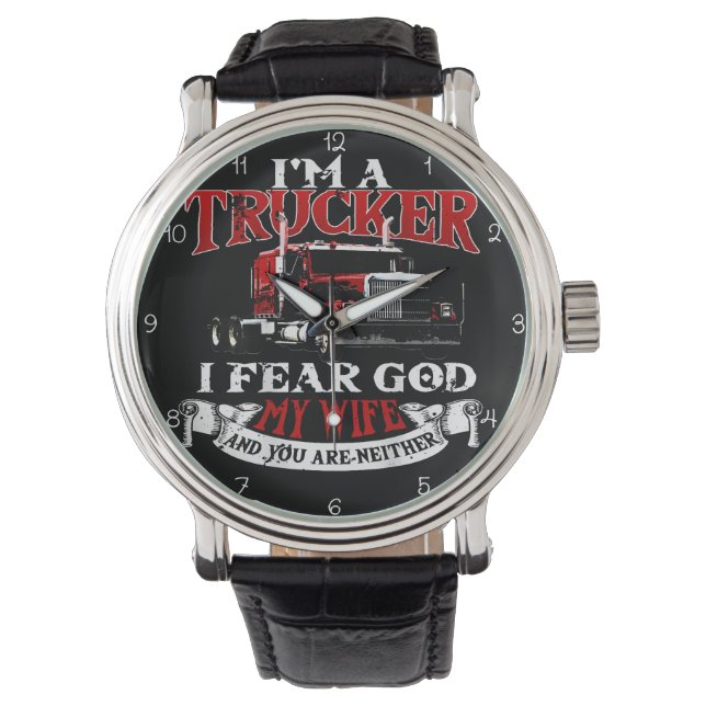 Reloj De Pulsera Trucker: I Fear God, My Wife (Anverso)