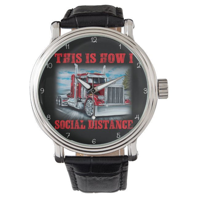 Reloj De Pulsera Trucker: This Is How I Social Distance (Anverso)