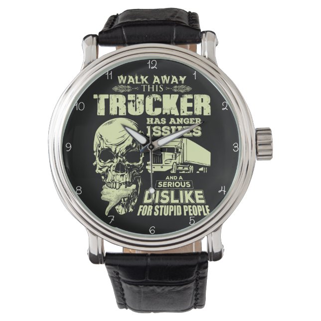 Reloj De Pulsera Trucker With Anger Issues Skull (Anverso)