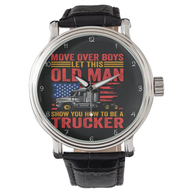 Reloj De Pulsera Truckers Move America: Flag Background (Anverso)