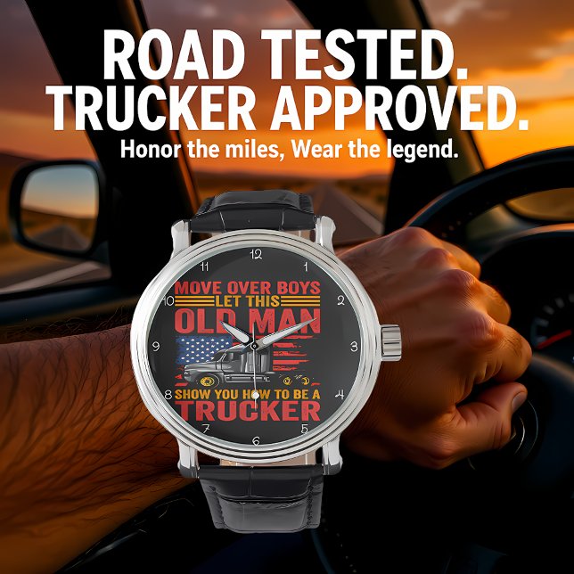 Reloj De Pulsera Truckers Move America: Flag Background (Subido por el creador)