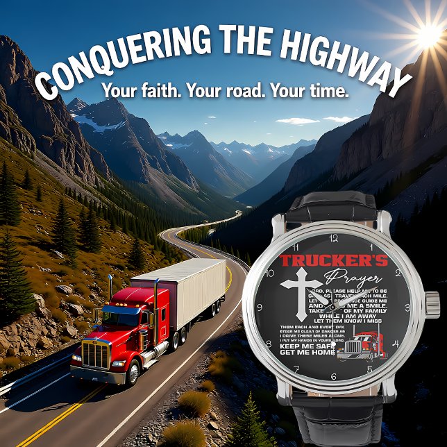 Reloj De Pulsera Trucker's Prayer: Cross, Safe Home (Subido por el creador)