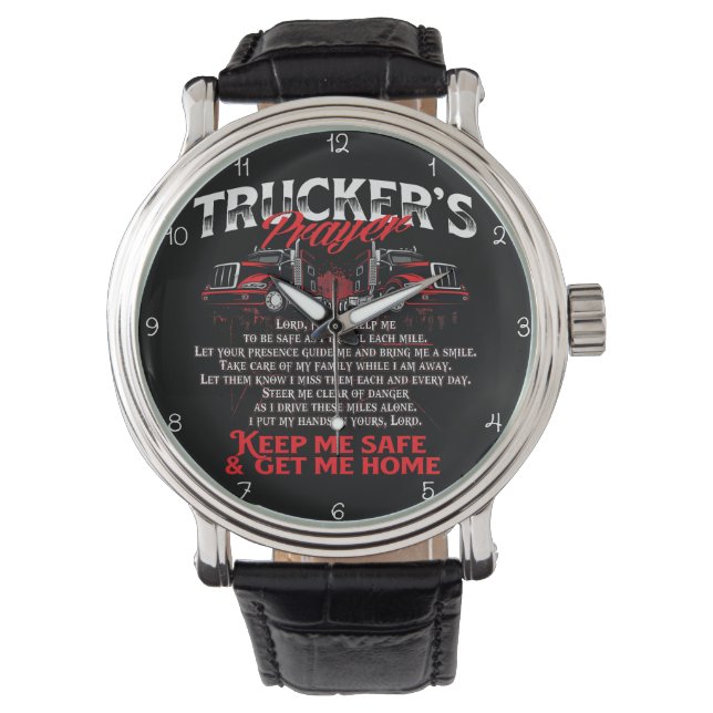 Reloj De Pulsera Trucker's Prayer: Keep Me Safe (Anverso)