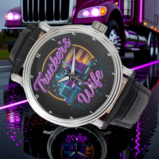 Reloj De Pulsera Trucker's Wife: Neon Flag, Gold Rim (Subido por el creador)