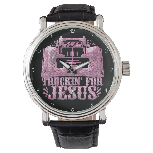 Reloj De Pulsera Truckin' For Jesus: Pink Faith (Anverso)