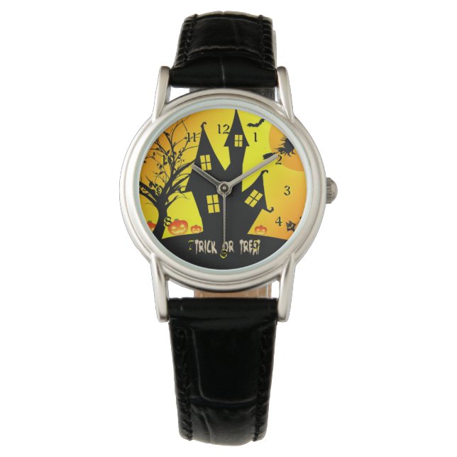 Reloj De Pulsera Truco o trato para observación de Halloween (Anverso)