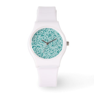 Reloj De Pulsera Trullo fresco del camo en fondo azul claro