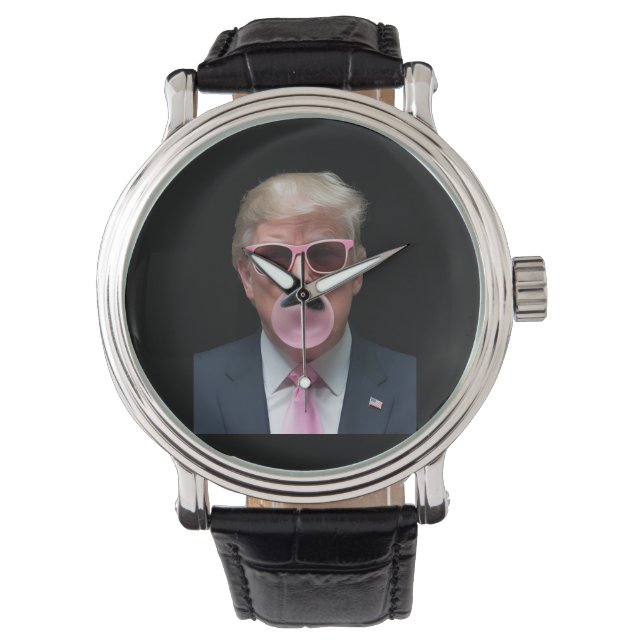 Reloj De Pulsera Trump Bubble Gum Funny presidente de EEUU (Anverso)