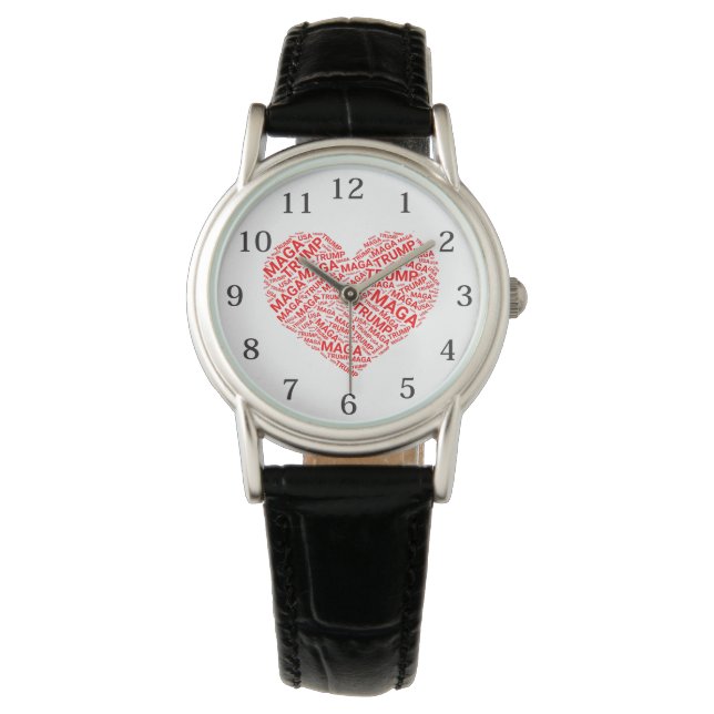 Reloj De Pulsera Trump Love Heart Word Cloud Art (Anverso)