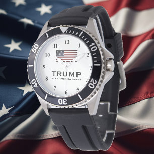 Reloj De Pulsera Trump mira con la bandera de Estados Unidos