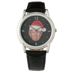Reloj De Pulsera Trump Santa Hat: Diseño de Navidades patrióticos