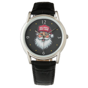 Reloj De Pulsera Trump Santa Hat: Navidades de MAGA Presidente