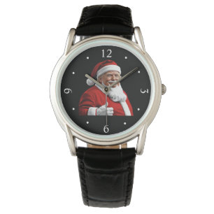 Reloj De Pulsera Trump Santa Navidades: Diseño patriótico festivo