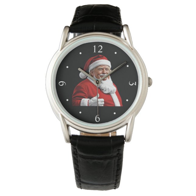 Reloj De Pulsera Trump Santa Navidades: Diseño patriótico festivo (Anverso)