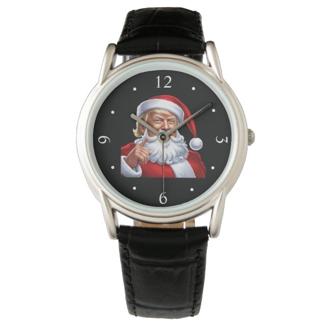Reloj De Pulsera Trump Santa Navidades: Diseño patriótico festivo (Anverso)