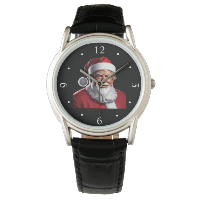 Reloj De Pulsera Trump Santa Navidades: Diseño patriótico festivo (Anverso)