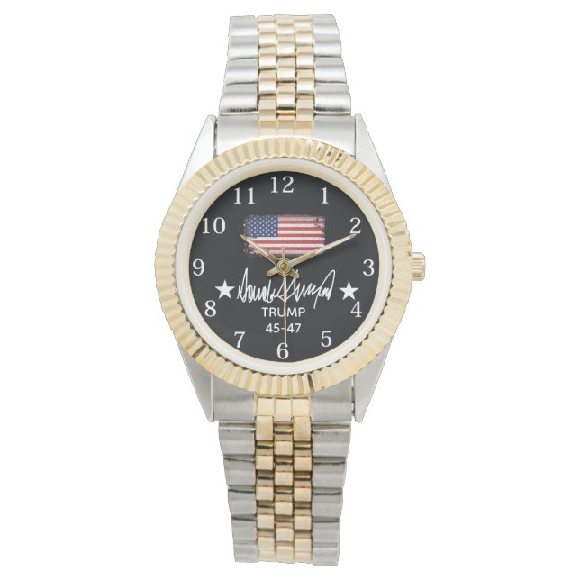 Reloj De Pulsera Trump Signature 45-47 Flag (Anverso)