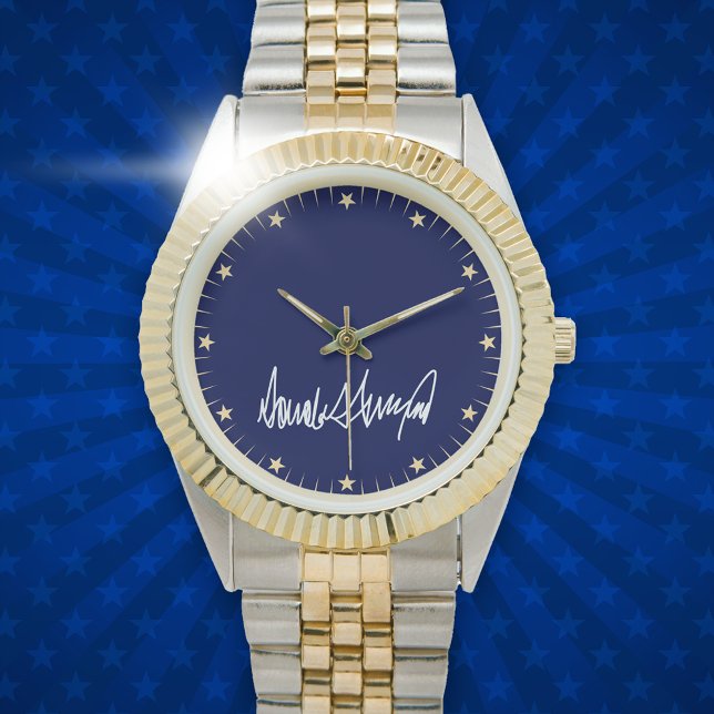 Reloj De Pulsera Trump Signature estrellas y rayas azul oscuro (Subido por el creador)