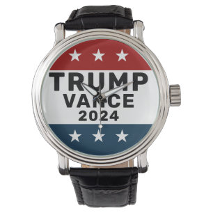 Reloj De Pulsera Trump Vance 2024 Classic Star Pinback