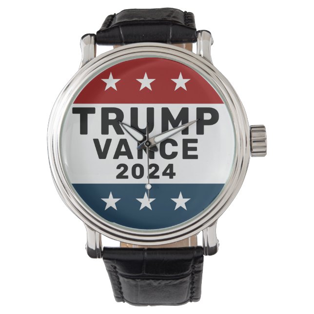 Reloj De Pulsera Trump Vance 2024 Classic Star Pinback (Anverso)