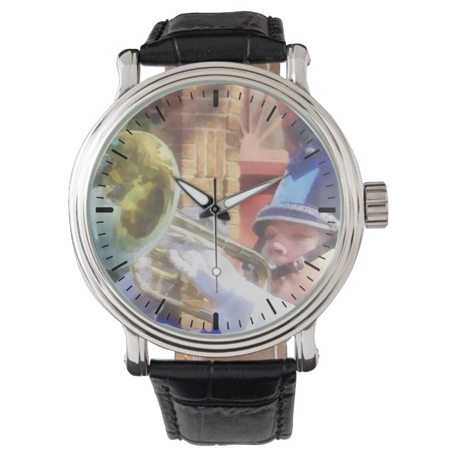 Reloj De Pulsera Trumpet Player en una banda de marcha (Anverso)
