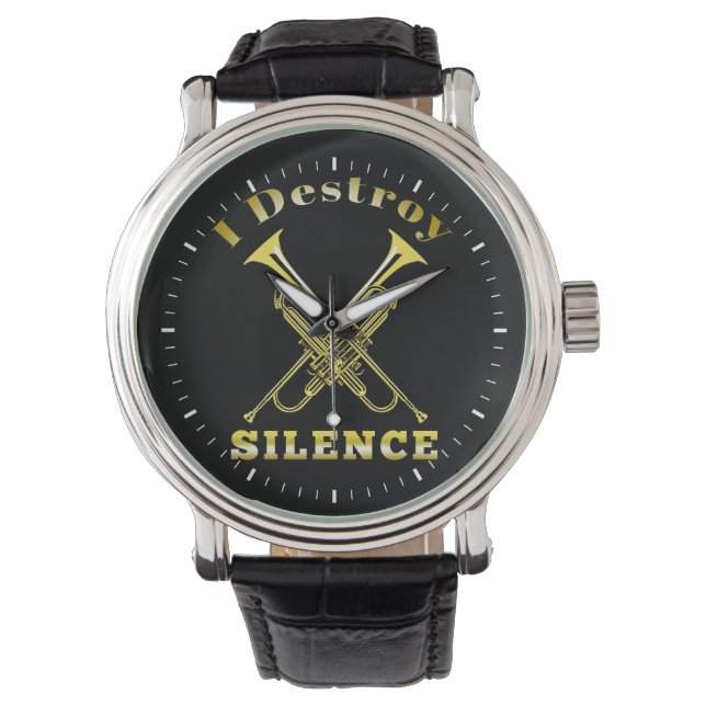 Reloj De Pulsera Trumpet Player I Destruye el silencio (Anverso)
