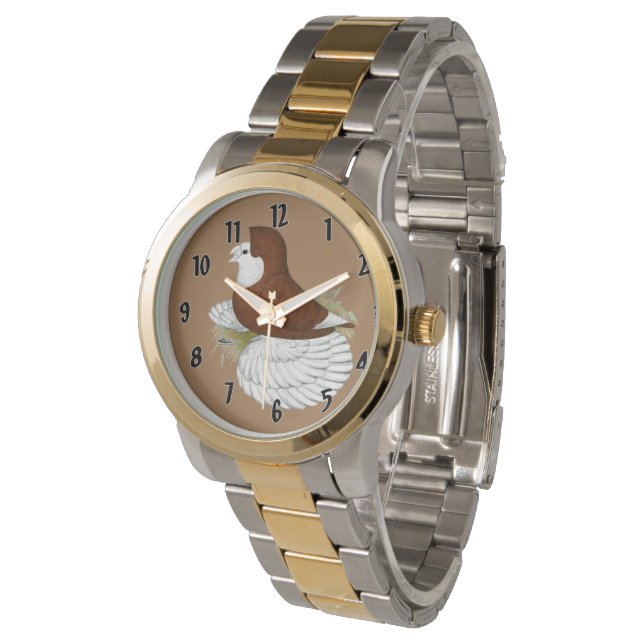 Reloj De Pulsera Trumpeter Pigeon Red Baldhead (Angular)