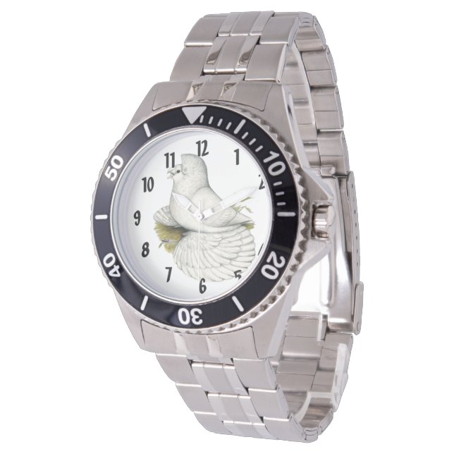 Reloj De Pulsera Trumpeter Pigeon White (Angular)