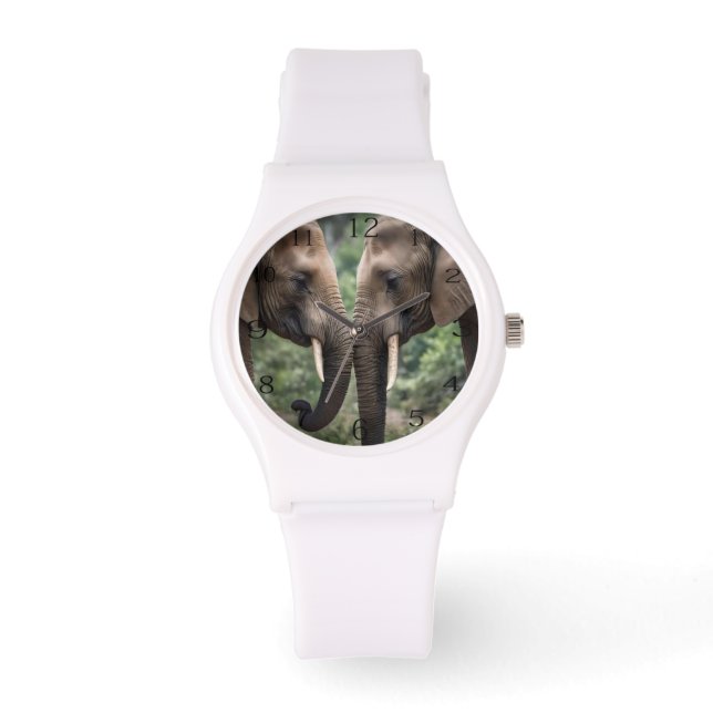 Reloj De Pulsera "Trunk to Trunk: A Gentelphant Embrace" (Anverso)
