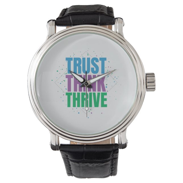 Reloj De Pulsera Trust Think Thrive – Motivational Quote Design (Anverso)