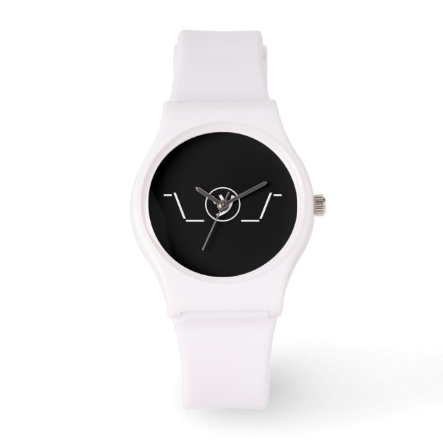 Reloj De Pulsera Tsu Kana Shrug Emoticon ¯\_ ㋡_/ Ø Kaomoji japonés (Anverso)