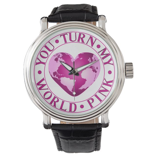 Reloj De Pulsera TÚ CONVERTIRÁS MI MUNDO ROSA Romántico Diseño del  (Anverso)
