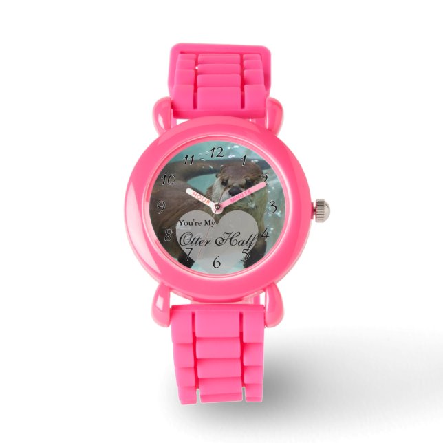 Reloj De Pulsera Tu mi Otter Half Brown River Otter Nadando (Anverso)