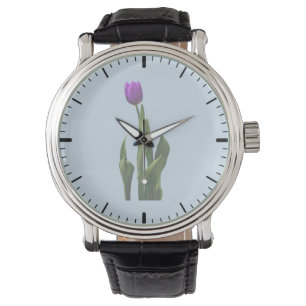 Reloj De Pulsera Tulipán púrpura simple