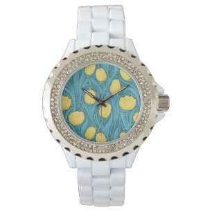 Reloj De Pulsera Tulipanes azules y amarillos