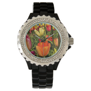 Reloj De Pulsera Tulipanes de primavera coloridos