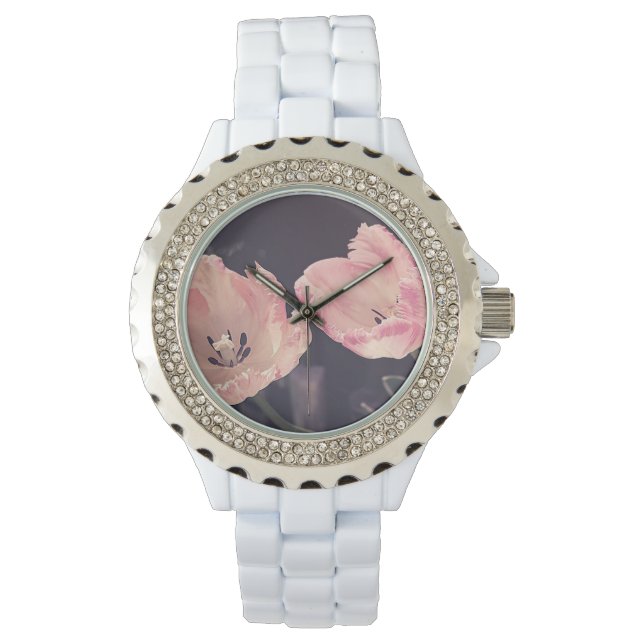 Reloj De Pulsera Tulipanes Lindos en Flor - Personalizado (Anverso)