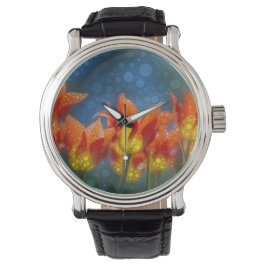 Reloj De Pulsera Tulipanes naranja Y Amarillo