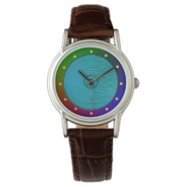 Reloj De Pulsera Turquesa Con Frontera Multicoloreada >Reloj De Dam