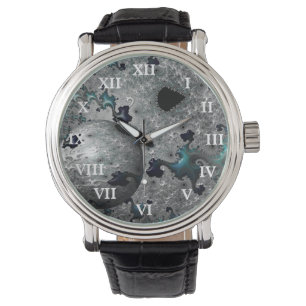 Reloj De Pulsera Turquesa y Plata Mandelbrot Watch