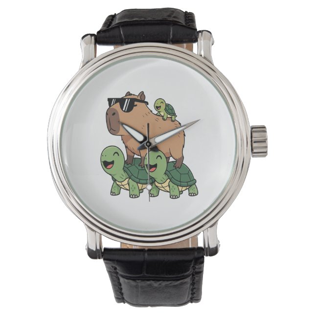 Reloj De Pulsera Turtle Rige Capybara, curioso capibara (Anverso)