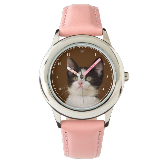 Reloj De Pulsera Tuxedo Cat Con Vigilancia Del Personal (Anverso)