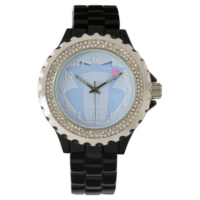 Reloj De Pulsera Tuxedo de los años 70 azul espantado (Anverso)