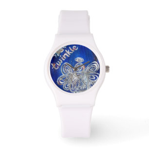 Reloj De Pulsera Twinkle Guardian Silver Angel Personalizado Watch 