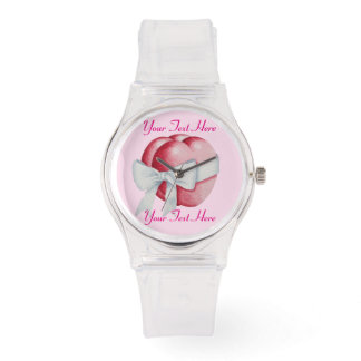 Reloj De Pulsera two  romantic hearts tied with white bow