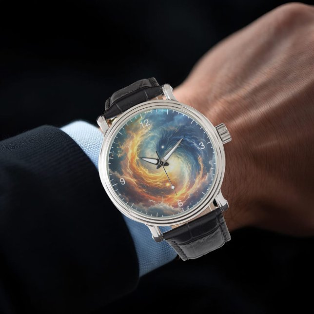 Reloj De Pulsera Two sea monsters chase each other above a dark (Subido por el creador)