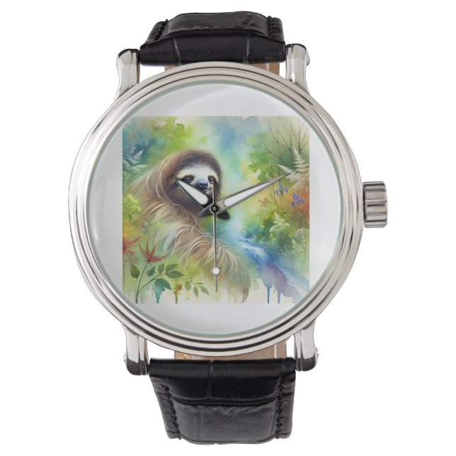 Reloj De Pulsera Two Toed Sloth 040924AREF136 - Watercolor (Anverso)